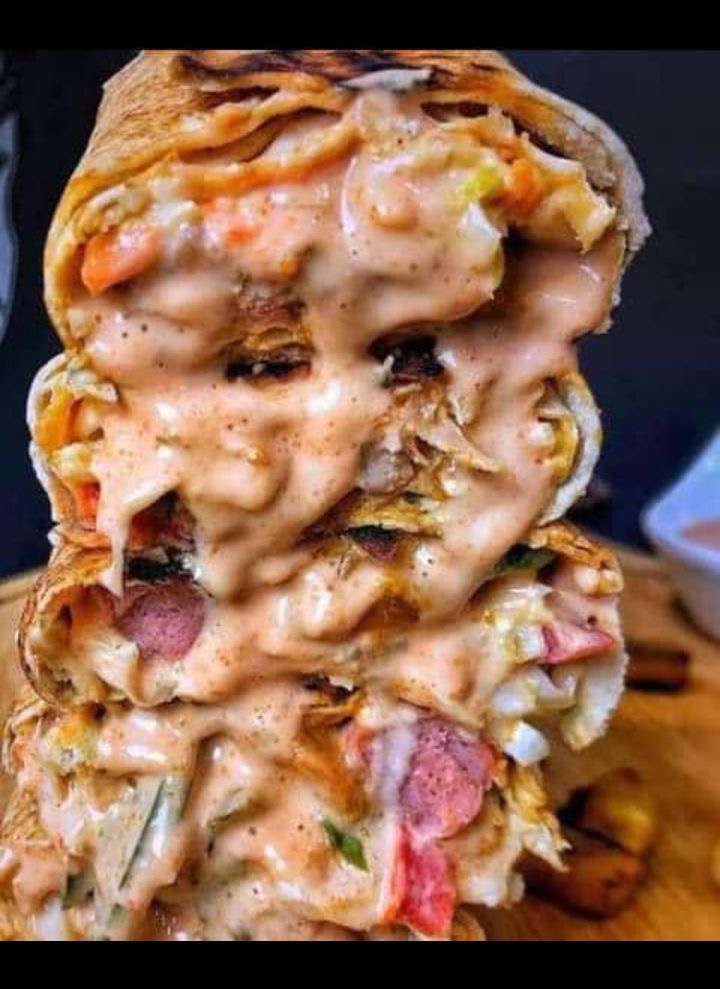 Chicken shawarma double sausage with extra filling